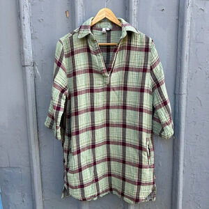 Elan Plaid Tunic  Dress, Small